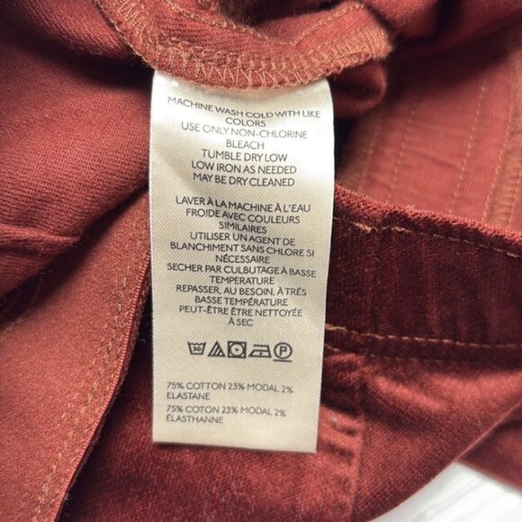 NWT Anthropologie Pilcro Corduroy Velvet Pull-On High Rise Wide Trouser Pant 25 - Picture 8 of 8